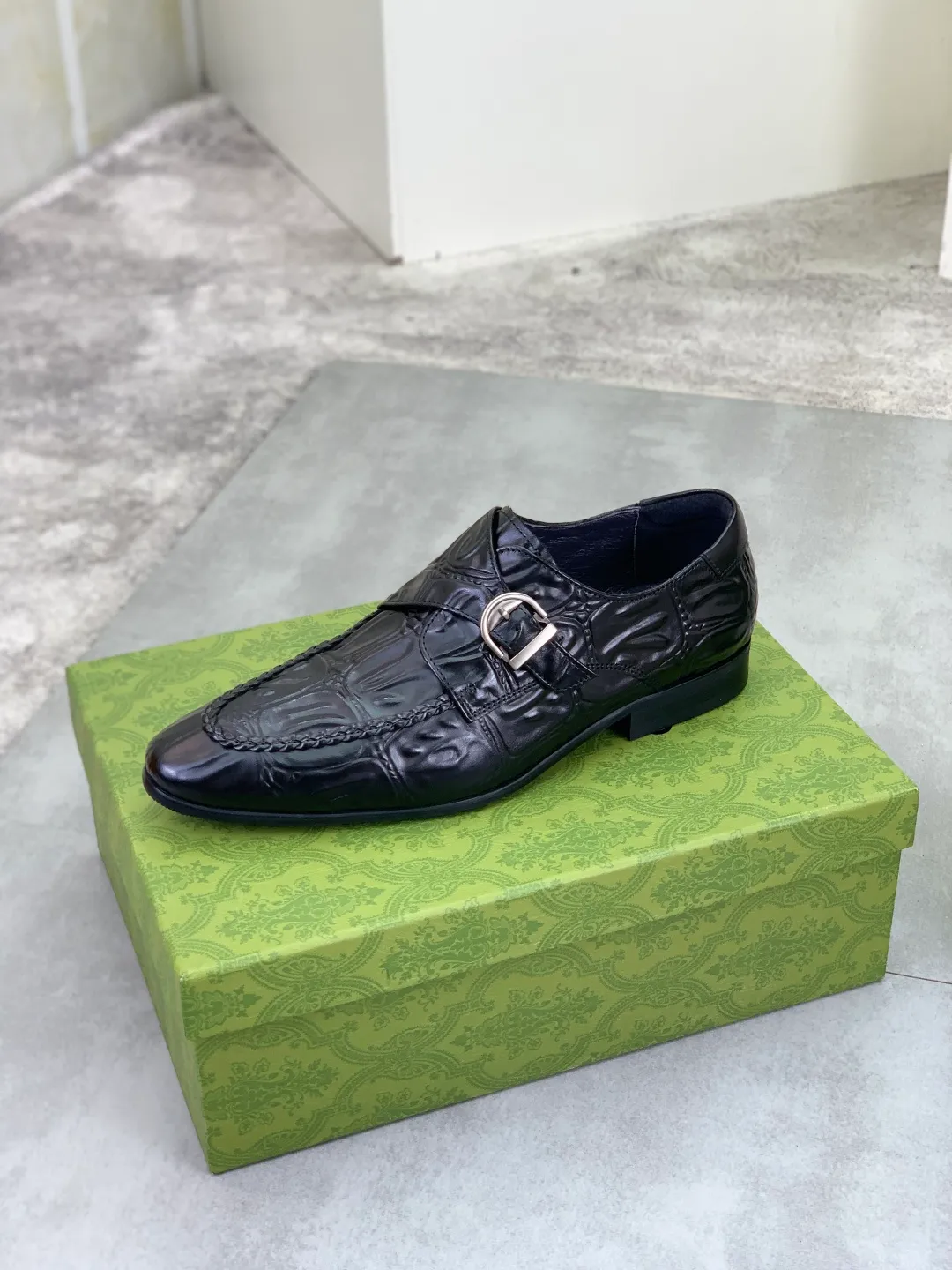 Men's Men's Shoes 💰P500 [New Style] 💰💎💎💎 [Gucci] GUCCI high-end men's formal business leather shoes, original order 1:1! Original imported high-end calfskin, original metal buckle, imported first-layer pigskin lining for feet, original high-end outsole, men's shoe size: 38-44